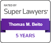 Rated By | Super Lawyers | Thomas M. Beito | 5 Years